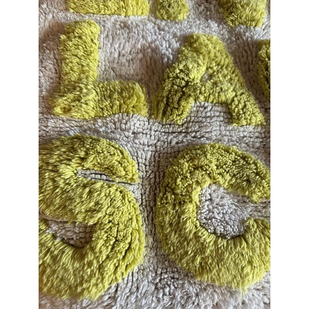 URBAN OUTFITTERS Yellow Multi Tufted Shag Bath Mat Rug